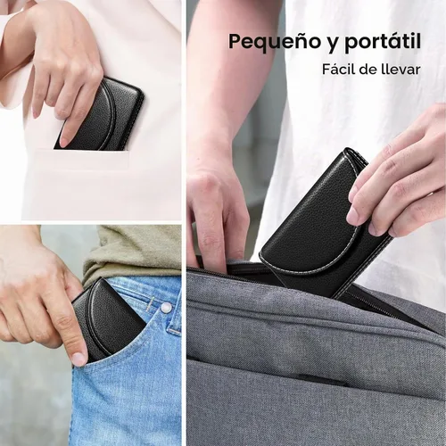 Vista 6 de MaxGear Estuche Porta Tarjetas de Presentación, Estuche de Tarjetas de Presentación de Cuero PU para Bolso, Billetera Porta Tarjetas de Presentación