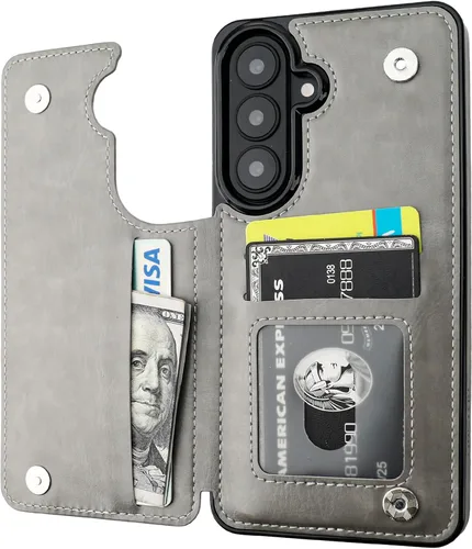 Vista 131 de ONETOP - Funda tipo cartera para Samsung Galaxy S22 con tarjetero, color negro Kickstand,ID/Cash Holder,Case Wallet with Card Slots,Double