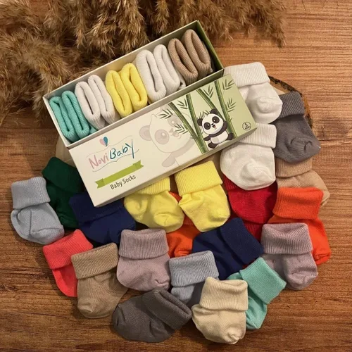 Vista 5 de Novibaby Calcetines de bebé de 0 a 6 meses, calcetines tobilleros infantiles para niños y niñas, artículos esenciales para bebés para recién nacidos