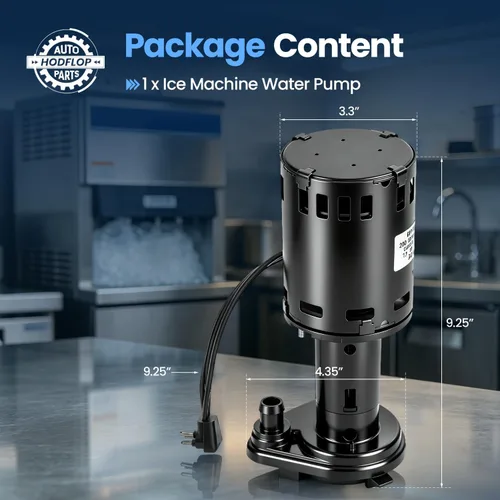 Vista 7 de 9161079-06 Bomba de agua de repuesto para máquina de hielo para ICE-O-MATIC 230-Volt 2700-RPM Reemplazar # 9161079-03, 9161076-02, ICE9161076