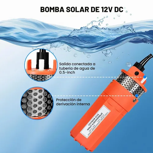 Vista 5 de ECO-WORTHY Kit de bomba sumergible solar, kit de panel solar de 100 W y bomba de pozo profundo de 12 V CC - 100 pies/98.4 ft