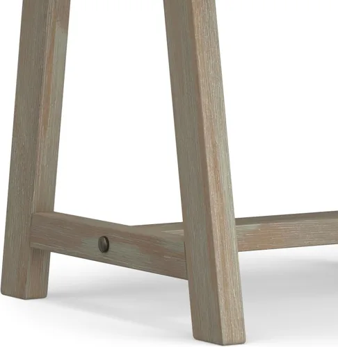 Vista 8 de Simpli Home - Sawhorse - Mesa de centro, color castaño oscuro., Pino, Distressed Grey