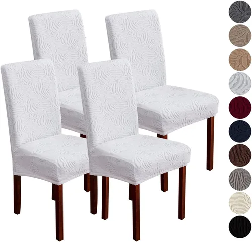 Vista 10 de Fundas para Sillas de Comedor, Fundas para Sillas de Comedor Elásticas Parsons, Protector de Sillas de Cocina para Comedor, Extraíbles, Lavables