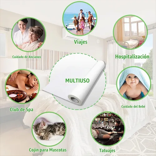 Vista 8 de 1 rollo de sábanas no tejidas desechables, 50 hojas de mesa de masaje