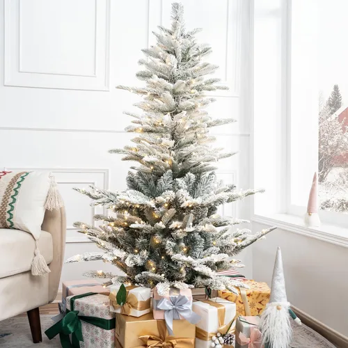 Vista 24 de Naomi Home Dakota - Árbol de Navidad negro preiluminado de 6.5 pies