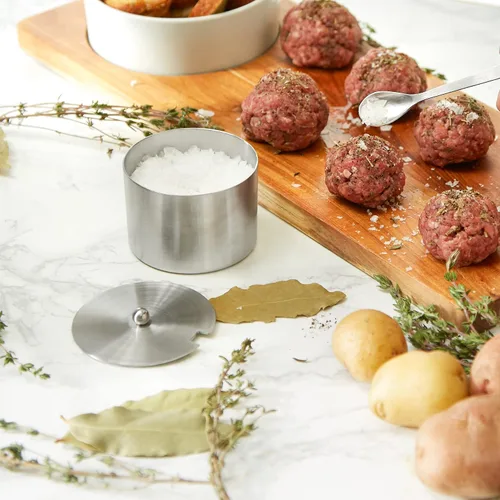 Vista 7 de RSVP International Endurance Kitchen Collection - Juego de salero con cuchara, 4 onzas, acero inoxidable cepillado