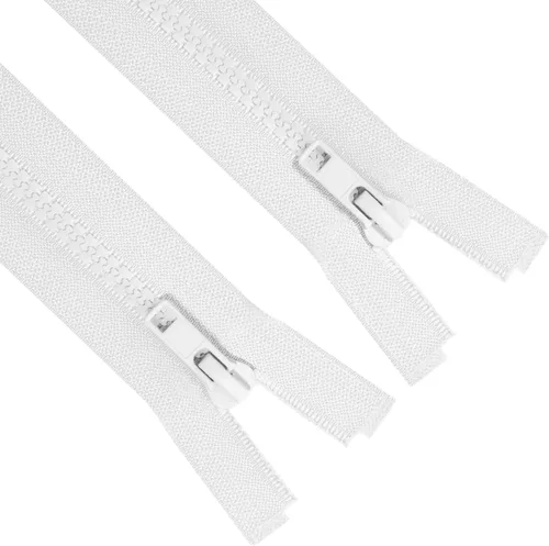 Vista 8 de Sawoake 2 cremalleras separadoras #5 de 5 pulgadas para chaquetas de costura, cremallera de cremallera, cremalleras de plástico moldeado beige