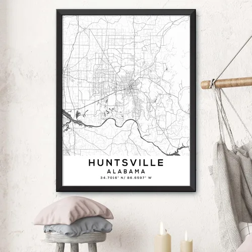 Vista 3 de Mapa de Huntsville, Alabama, Light 2 (8x10)