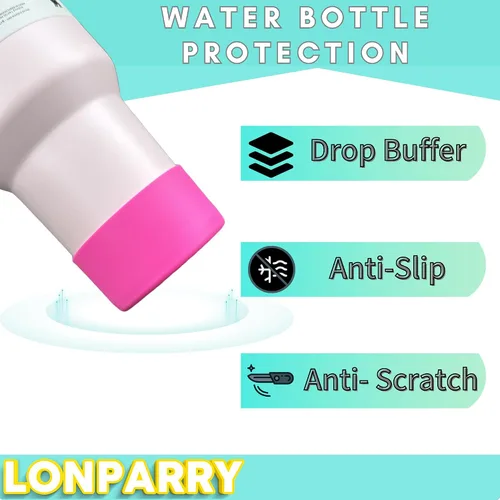 Vista 2 de Paquete de 2 botas de silicona para Stanley Cup de 30 oz y 40 onzas, protector inferior antideslizante y reductor de ruido, cubierta base de vaso