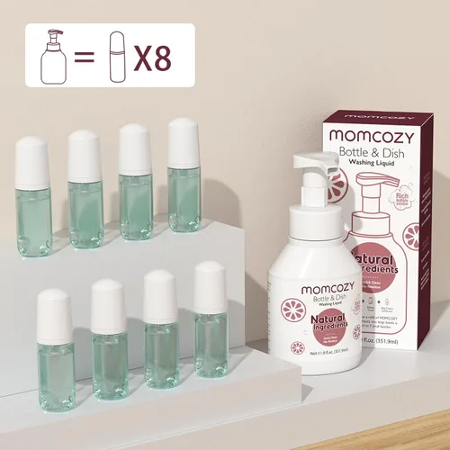Vista 7 de Momcozy Kit de cepillos para botellas Pink & Momcozy - Líquido de limpieza para cepillos de botellas