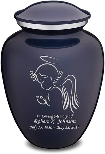 Vista 27 de Geturns - Pequeñas urnas de cremación de ángel personalizadas para cenizas humanas, urna funeraria negra para mujeres y hombres con capacidad