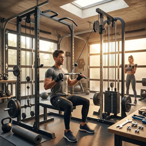 Vista 7 de Cable de polea de rodamiento de carga de 220.5 libras, cable de repuesto de gimnasio de fácil instalación con anticaídas y anticolisión, amplia