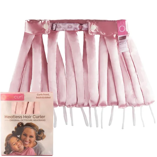 Vista 18 de Octocurl Diadema sin calor, rizadores de pelo para dormir, rizadores sin calor para cabello largo (algodón, rosa)