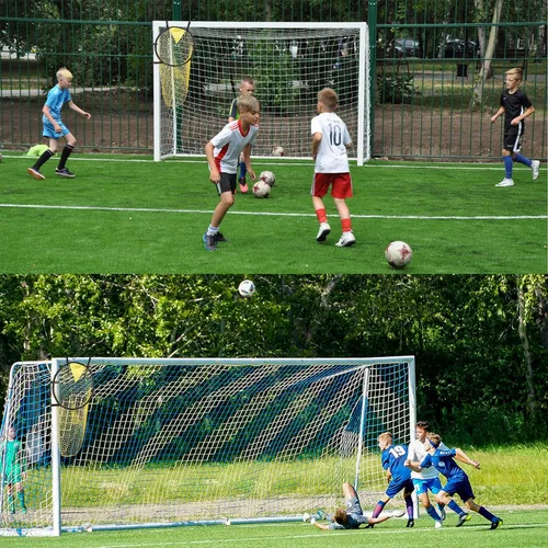 Vista 7 de COCODE 2 piezas de portería de fútbol, redes portátiles de objetivo, equipo de práctica de pelota de fútbol de esquina, objetivo de tiro de fútbol