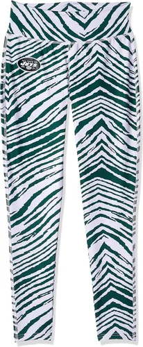 Vista 14 de Zubaz - Leggings con estampado de cebra para mujer con licencia oficial de la NFL, color del