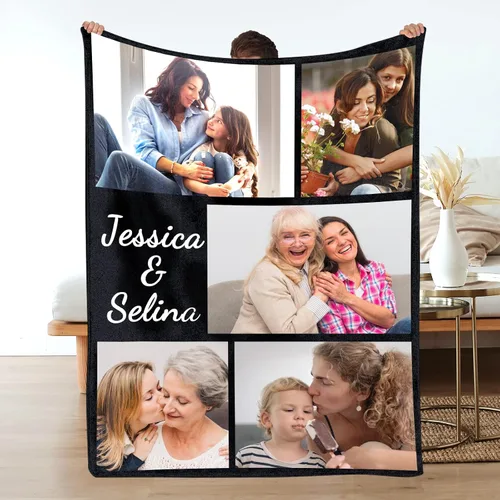 Vista 15 de Baosity Manta personalizada con texto, fotos Manta personalizada para envolver usando mis propias fotos Manta personalizada Regalos
