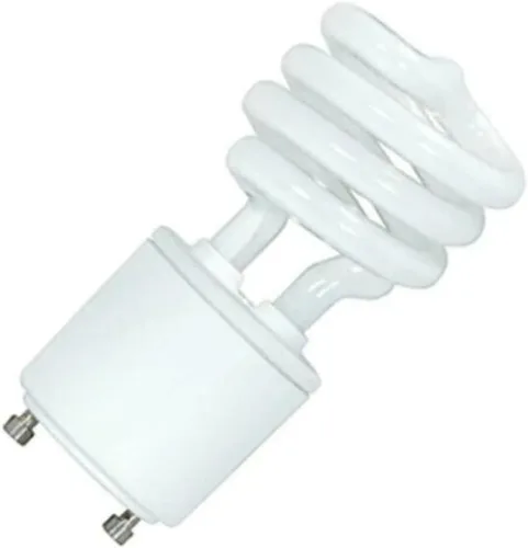 Vista 3 de Satco S8203 13 vatios; mini espiral compacto fluorescente; 2700 K; 82 CRI; base GU24 bi pin; 120 voltios; 10000 horas nominales; 800 L lúmenes