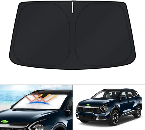 Vista 120 de KUST Parasol para parabrisas para BMW X1 F48 2016, 2017, 2018, 2019, 2020, 2021, 2022, accesorios de ajuste personalizado, parasol plegable