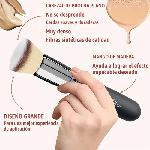 Vista 4 de Bueart Design Brocha de maquillaje de base Kabuki de la parte superior