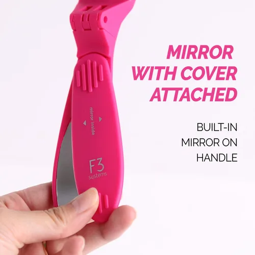 Vista 3 de Cepillo de pelo plegable compacto con espejo, peine desenredante para adultos y niños, portátil para viajes y almacenamiento, cabello húmedo y seco