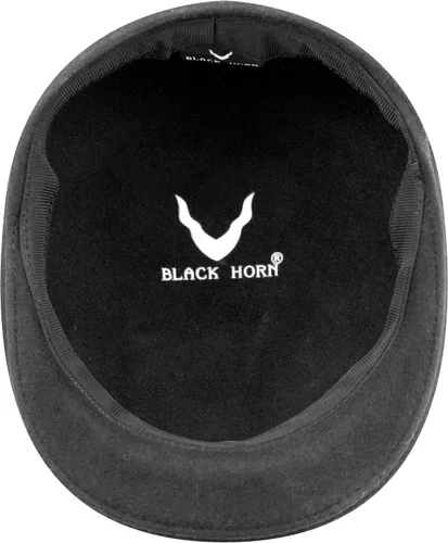 Vista 4 de Black Horn Newsboy - Sombrero de fieltro de lana suave triturable para otoño e invierno