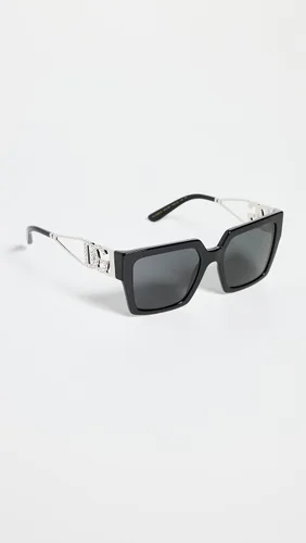 Vista 2 de Dolce & Gabbana Gafas de sol cuadradas de gran tamaño para mujer, negroplata, talla única, Negro