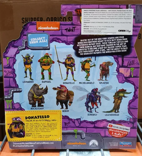 Vista 6 de Teenage Mutant Ninja Turtles: Mutant Mayhem - Figura de acción básica de Donatello de 4.5 pulgadas por Playmates Toys