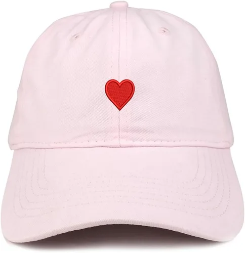 Vista 5 de Trendy Apparel Shop Emoticon - Gorra de algodón bordada con diseño de corazón, ajustable, para papá Real