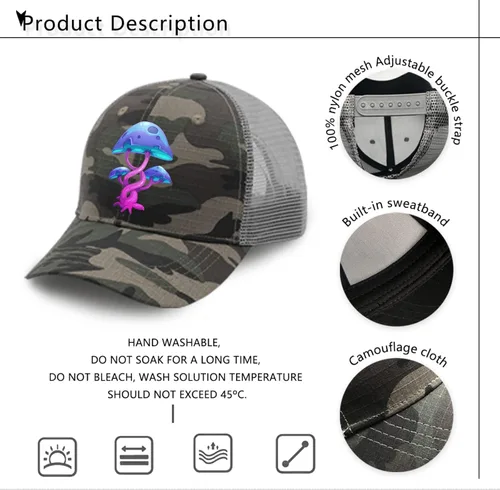Vista 7 de Baseball Caps Fantasy Cartoon Mushroom Baseball Caps, Vintage Hats for Men