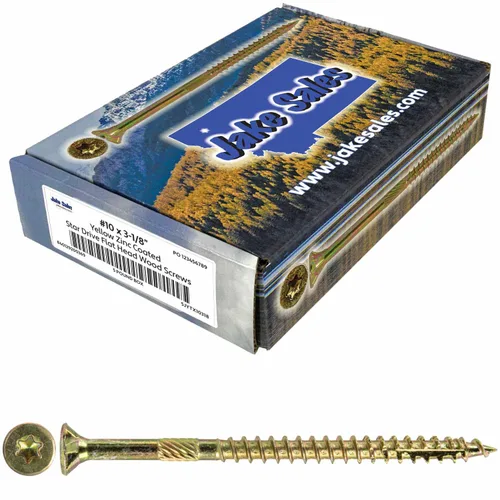Vista 116 de 8 x 1 revestimiento exterior recubierto de bronce, tornillo de madera multiusos compatible con ACQ, cabeza plana Torx/Star Drive de 1 libra, 288