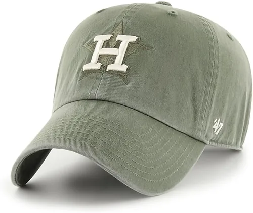 Vista 4 de 47 Brand MLB Moss Green Primary Logo Clean Up Adjustable Strap Baseball Cap Hat, Adult One Size Fits All