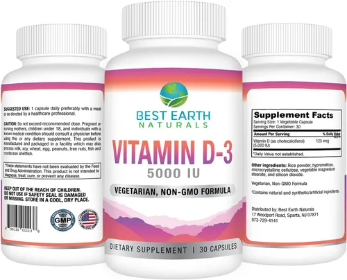 Vista 2 de Best Earth Naturals Vitamina D-3 5000 UI