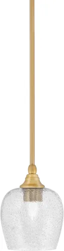 Vista 76 de Toltec Lighting Tallo Colgado Mini colgante, acabado de cobre negro, 3.5" cuadrado humo burbuja vidrio