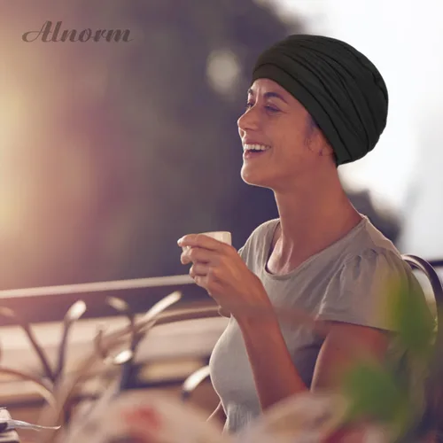 Vista 6 de Alnorm Gorro de quimioterapia, sombrero de viscosa para mujer, turbante para la cabeza para mujer