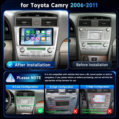 Vista 2 de Radio de coche 2G+64G para Toyota Camry 2006-2011 con Carplay/Android Auto