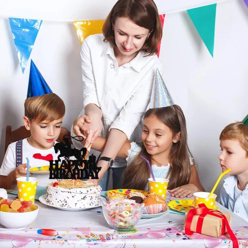 Vista 6 de Decoración para tartas de vaquero: cumpleaños de niños occidentales con purpurina, fiesta temática de vaquero para hombres, baby shower, temática