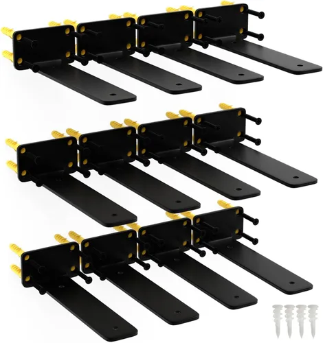 Vista 15 de Soportes de estante de 6 pulgadas, paquete de 8 soportes flotantes para estantes, soportes ocultos de acero al carbono de 1/5 pulgadas de grosor