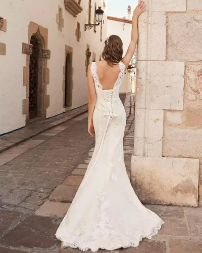 Vista 2 de Cadoly Vestido de baile de encaje para novia 2022 vestidos de boda para novia con mangas