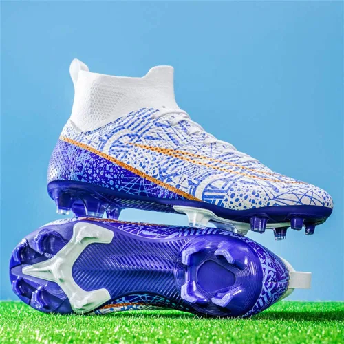 Vista 5 de Botas de fútbol para hombre, ligeras, transpirables, firmes, para exteriores, interiores, escuela, juego, entrenamiento