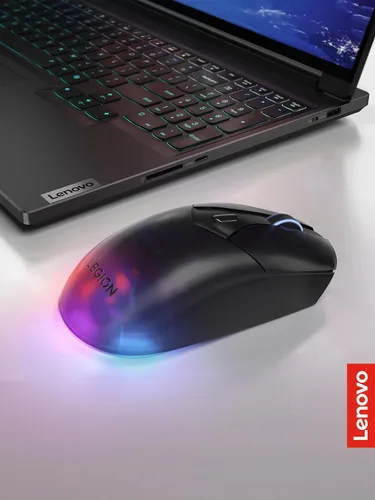 Vista 3 de Lenovo Legion M410 Mouse Inalámbrico RGB para Juegos – Mouse de 6 Botones con Agarre Palmar con 16,000 DPI, Batería Recargable de 53 Horas