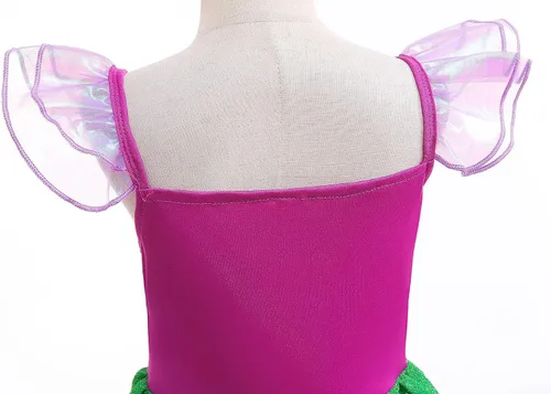 Vista 3 de Disfraz de sirena de lujo para niña, vestido de princesa con accesorios