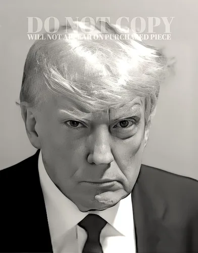 Vista 2 de Fotografía de Donald Trump Mugshot de 8 x 10 - Impresionante retrato de foto de taza de 2023 - Arresto histórico - Atlanta, Georgia - Acusado