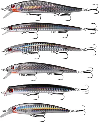 Vista 7 de Kit de señuelo de pesca de surf Sriper Señuelo de agua salada Minnow Señuelos Jertbait Topwater Popper Plugs Buceo Cebos Duros Costa Rica Ocen Pesca