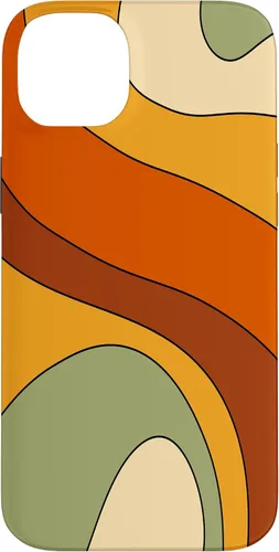 Vista 15 de Retro Liquid Swirl Rainbow 70s Aesthetic Boho Burnt Orange Case for iPhone 17