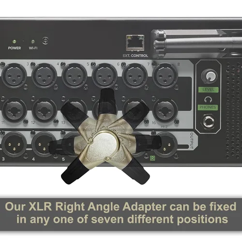 Vista 3 de HQRP Conector hembra de ángulo recto ajustable XLR de 3 pines con 7 posiciones diferentes, compatible con Pro Audio DJ Band XLR Plug Jack en ángulo