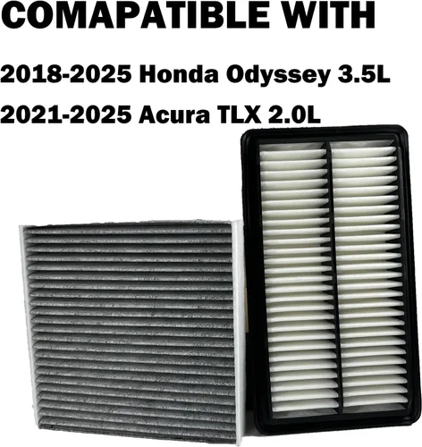 Vista 2 de Filtros de aire de cabina de motor compatibles con Honda Odyssey 2018-25, Acura TLX 2021-25 2.0L Filtro de aire de cabina de filtro de aire