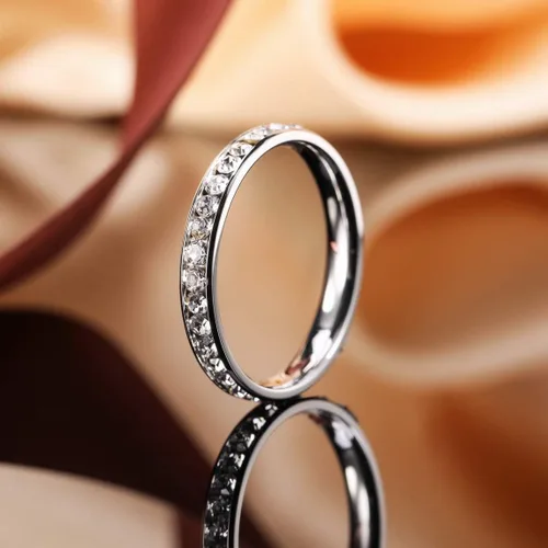 Vista 3 de INBLUE Anillos de promesa personalizados con grabado con fecha de nombre, anillos personalizados para mujeres y niñas, mejor amiga, día de la madre