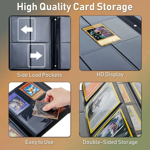 Vista 5 de Carpeta para tarjetas intercambiables, 4 bolsillos para tarjetas intercambiables, 160 bolsillos de doble cara, funda para tarjetas