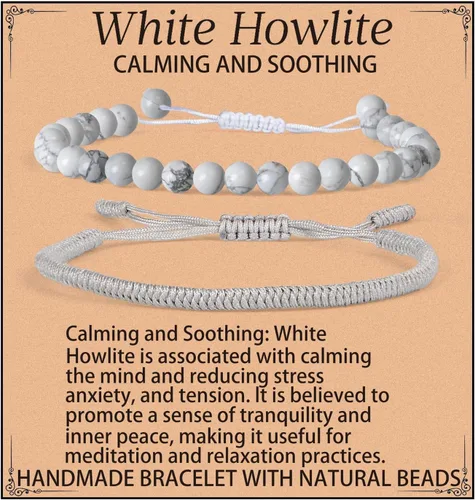 Vista 18 de LPBeads Pulsera de piedra natural hecha a mano de tamaño ajustable
