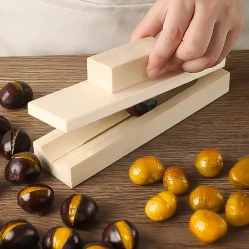 Vista 3 de Angoily Abridor de castañas manual con mango antideslizante, herramienta de cocina portátil ligera para castañas chinas, nueces de loto y nueces